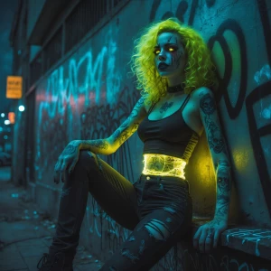 Look back effect zombie girl with scared tissue in an illustrati...