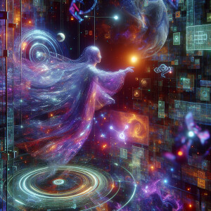 A shimmering, elusive figure, the chromatic illusory satellite h...