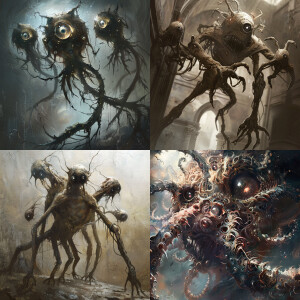 Beastly creatures with shimmering, time-warped forms, possessing...