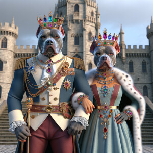 A hyper-realistic 3D image of an anthropomorphic bluenfawn  pitb...