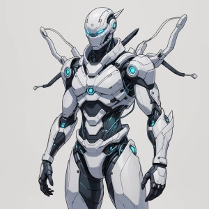 Concept sketch style "In a futuristic world, a ninja warrior cla...