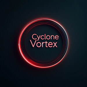 Text logo "Cyclone Vortex" In clear English writing , modern, da...