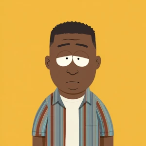 Create an image of a character designed in the South Park animat...