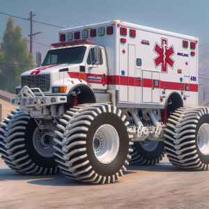 Ambulance,  8K resolution, hdr