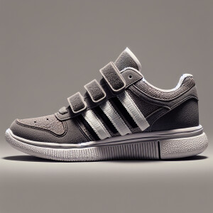 Velcro hook and loop velcro on adidas sneaker with three stripes