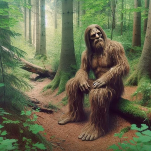 A humanoid looking hair covered sasquatch in Germany in the 16th...