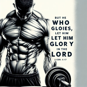 A powerful image of a bodybuilder in the background with the wor...