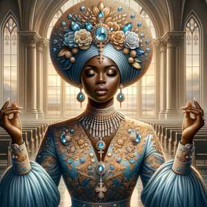 Create an illustration that embodies spirituality and a deep con...