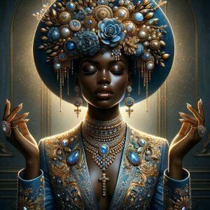 Create an illustration that embodies spirituality and a deep con...