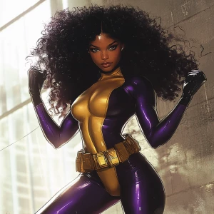 In this captivating series of dynamic poses, the superheroine co...