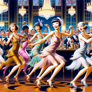 Picture a vibrant scene featuring Japanese-Afrocentric American...