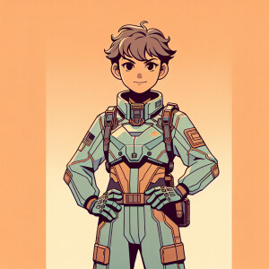 1990s anime screencap, girl a plugsuit, standing with hands on h...