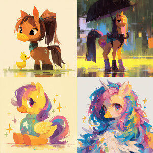 Duck-pony, colorful