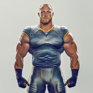 Create a whole body portrait image of Cooper Kupp a  now fat obe...