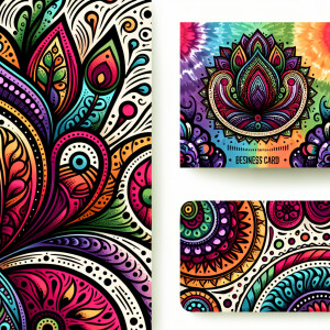 A colorful logo boho paisley tie die rainbow themed logo
I need...