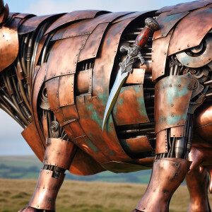 Copper mencow with knite