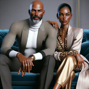 Create a vivid description of an attractive LIGHT SKIN African-A...