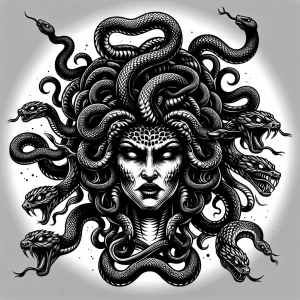 A tattoo-style medusa
