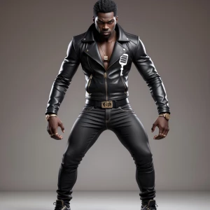 Mic Master is a tall and lean Nigerian male figure, with a confi...