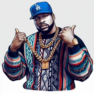 Generate a detailed portrait of The Notorious B.I.G., also known...