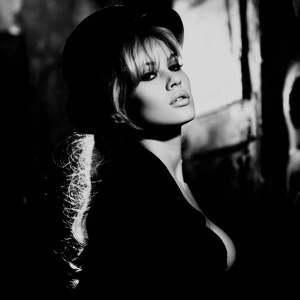 Brigitte bardot in a noir movie, high contrast
