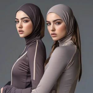 Design a modest sports apparel collection for Muslim women, inco...