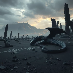 Ultra-photorealistic, cinematic wide shot of a lone dragonrider...
