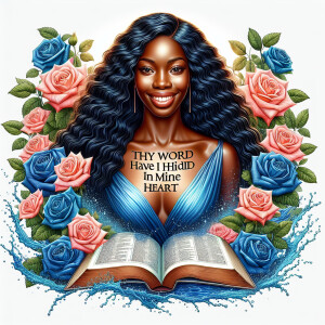 Create an image of an ultra-light-skinned African-American woman...