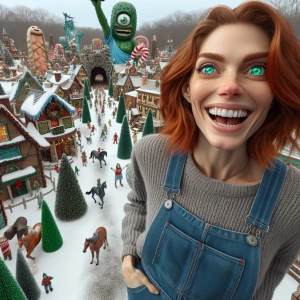 Photorealistic  photo of large  Christmas village taken by canon...