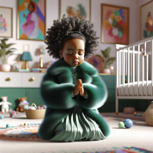 A 3D realistic illustration of a light-skinned African-American...