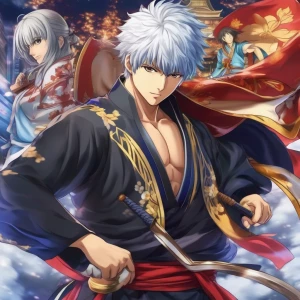create gibhli style art on Gintama anime scene