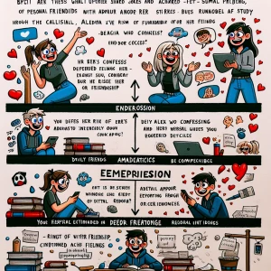 historia animada sobre Alex y Erika comenzaron a chatear, su rel...