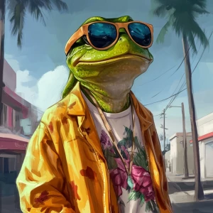 PEPE meme,hi, GTA style art