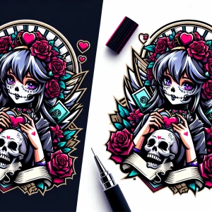 Shaped Logo
 brand name [Dead Hearts & Butterflies]
Anime logo
E...