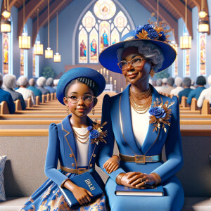 Adjust the 3-D realistic image to depict the African-American gr...