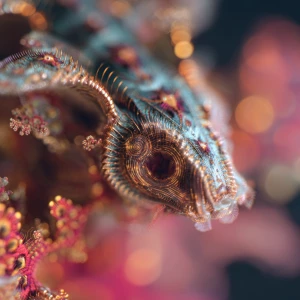 A highly detailed, creative close-up shot with a shallow depth o...