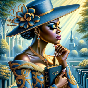Render an airbrush oil painting of an African American woman wit...