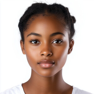 Portrait of an attractive 19-year-old African American woman fro...