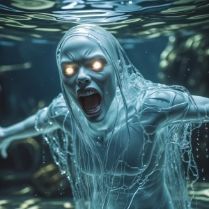 Ultra-realistic 8K IMAX cinematic shot of A Ghost made of Water,...
