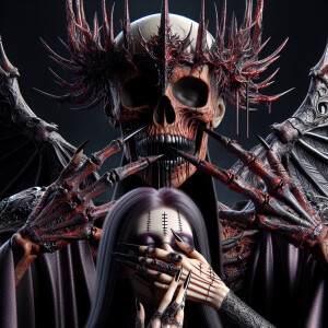 Digital Realistic image of Jack skellington in a dark, gothic fa...