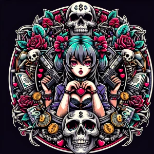 Shaped Logo
 brand name [Dead Hearts & Butterflies]
Anime logo
E...