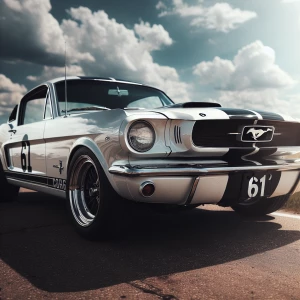 1965 Ford mustang fastback white. Number 61