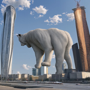 very big kitten near moscow city