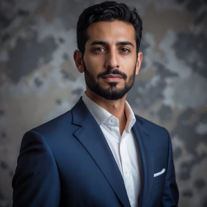 Photography, photo for resume, a career-driven man in a suit, lo...