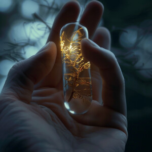 Capture a high-definition close-up shot of a hand delicately hol...