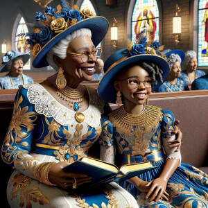 Adjust the 3-D realistic image to depict the African-American gr...