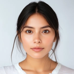 Create an image of a 22-year-old Mexican woman with a clean and...