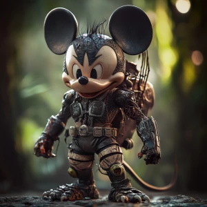 Mickey Mouse  in the style of Yautja's (Hunter Predator)
