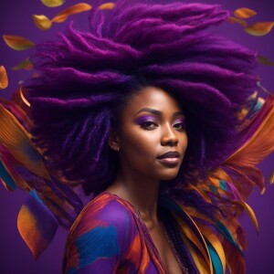 Generate a hyper-realistic 3D image of an attractive African Ame...