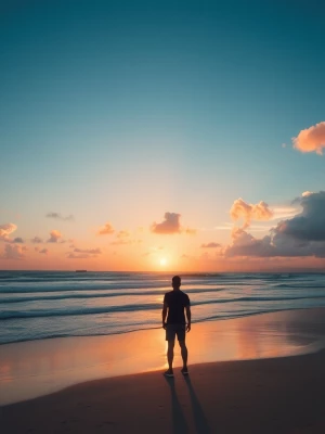 Um Fantástico Pôr do Sol na praia